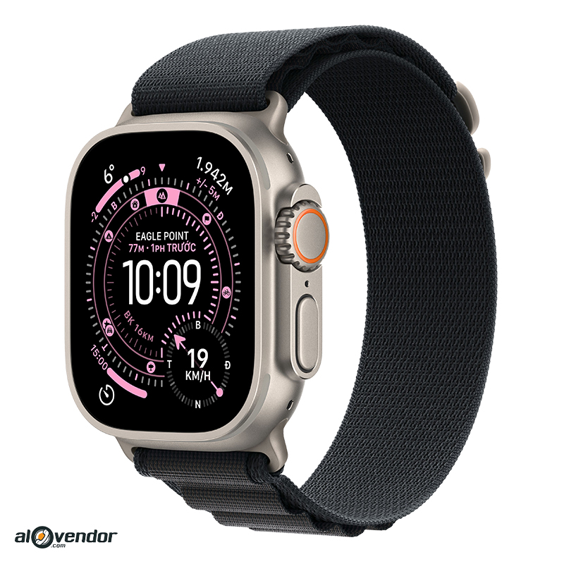 Apple Watch Ultra 3 Natural Titanium Alpine Loop Đen