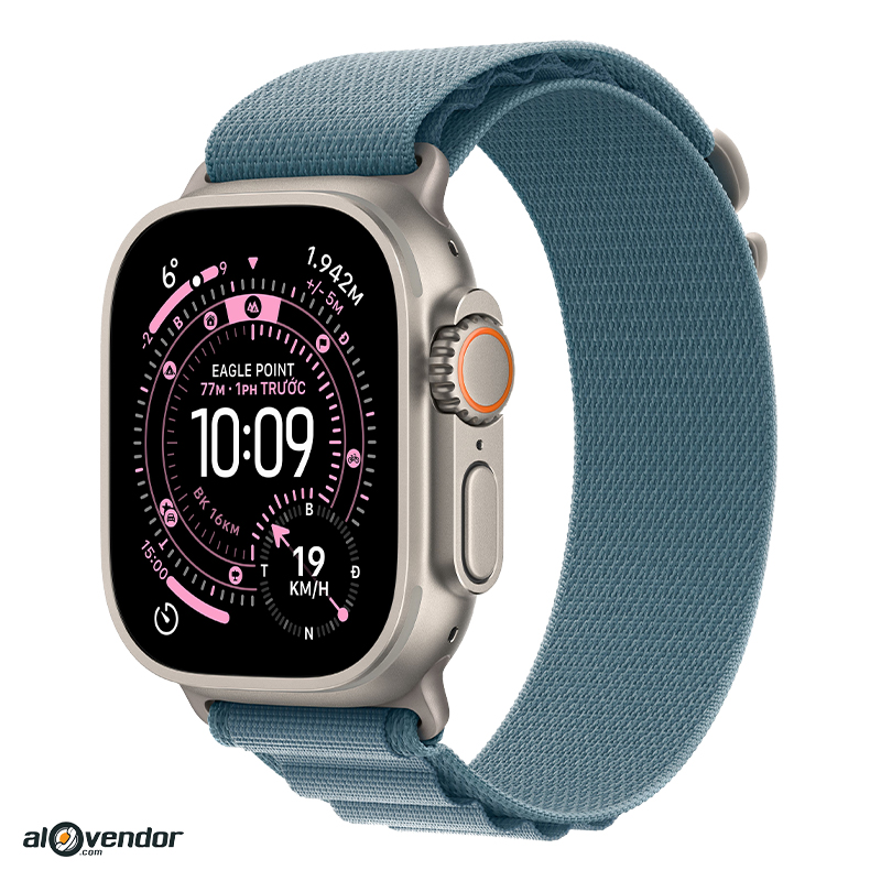 Apple Watch Ultra 3 Natural Titanium Alpine Loop Xanh Dương Nhạt