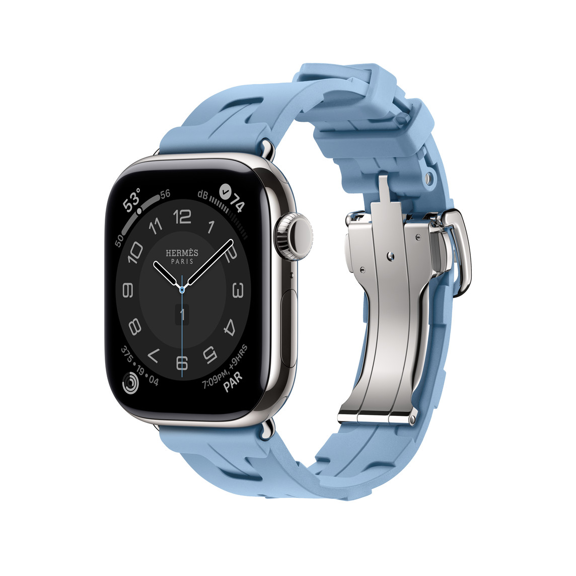 Dây  Apple Watch Hermes Blue Pastel Kilim chính hãng
