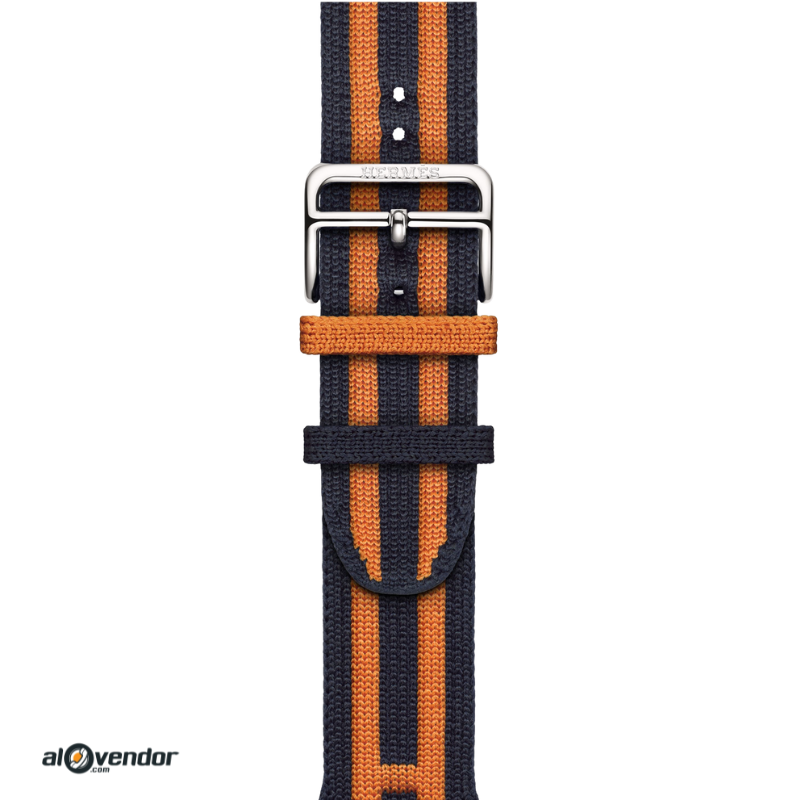 Dây Apple Watch Hermes Rocabar Club Bleu Nuit Orange