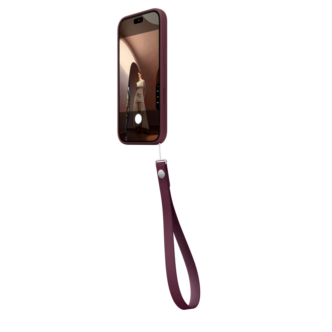 dây đeo iPhone đỏ burgundy