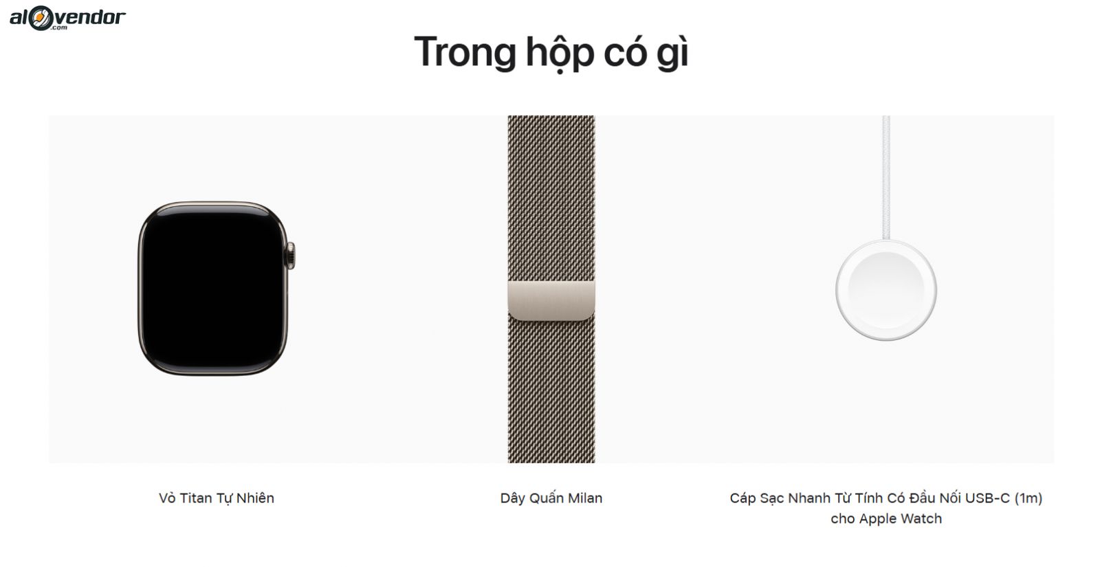 Hộp Apple Watch Series 11 46mm Natural Titanium Milanese Loop