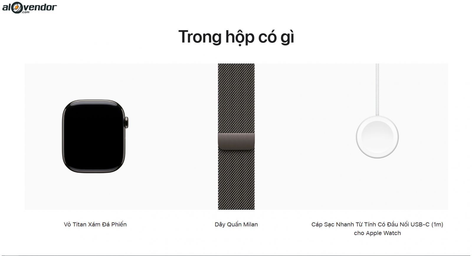 Hộp Apple Watch Series 11 46mm Slate Titanium Milanese Loop