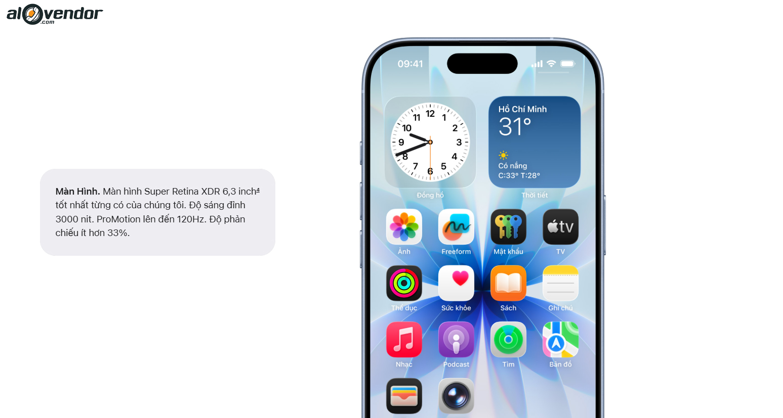 iPhone 17 256GB Lavender Màn Hình