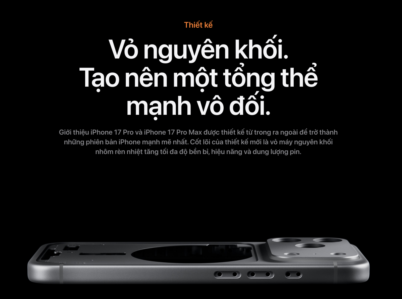 iPhone 17 Pro vỏ nhôm nguyên khối