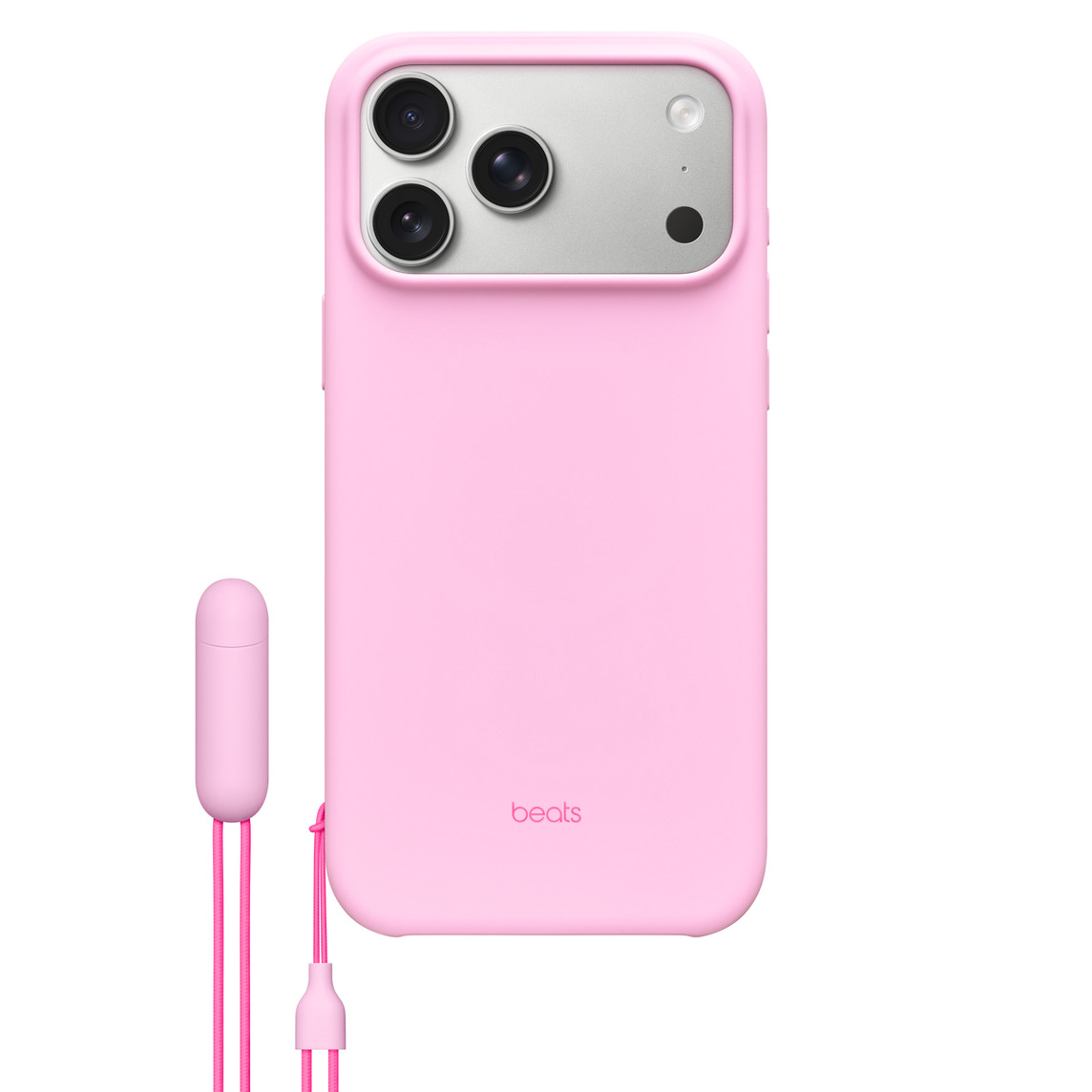 Ốp beats iPhone 17 Pro Max hồng có chân dựng