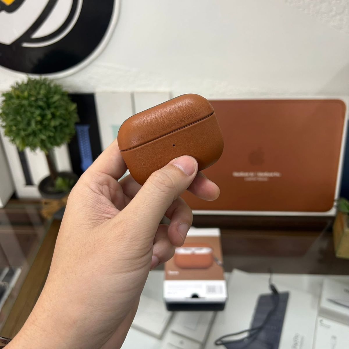 Ốp da AirPods Pro nâu
