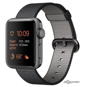  Apple Watch Series 2 Space Gray Aluminum Case with Black Woven Nylon 38mm