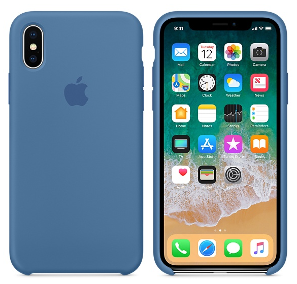 iPhone X Silicone Case Denim Blue