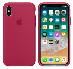 iPhone X Silicone Case Rose Red