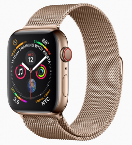  Apple Watch Series 4 Gold Stainless Steel Case with Gold Milanese Loop 40mm
