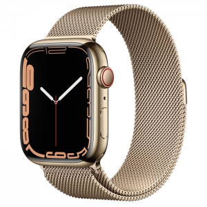 Apple Watch Series 7 45MM Gold Stainless Steel Milanese Loop