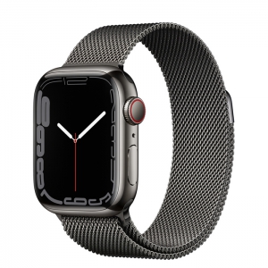 Apple Watch Series 7 41MM Graphite Stainless Steel Milanese Loop