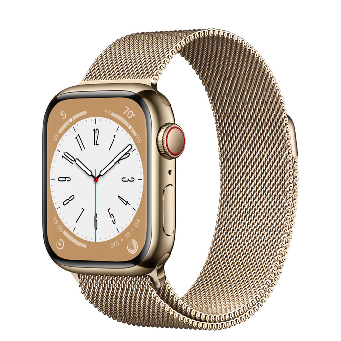 Apple Watch Series 8 41MM Gold Stainless Steel Milanese Loop