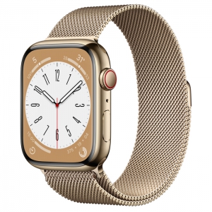 Apple Watch Series 8 45MM Gold Stainless Steel Milanese Loop