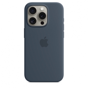 Ốp Apple Silicone iPhone 15 Pro Xanh Giông Tố MagSafe Replica