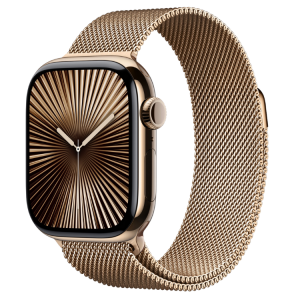 Apple Watch Series 10 Gold Titanium with Milanese Loop 46MM