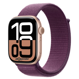 Apple Watch Series 10 Rose Gold with Sport Loop Plum 46MM GPS+LTE