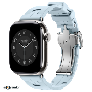 Dây Apple Watch Hermes Bleu Acier Kilim Single Tour chính hãng