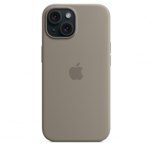 Ốp Silicon iPhone 15 Plus Xám MagSafe Replica