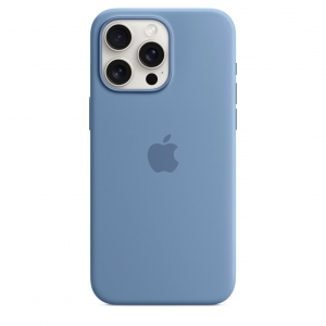 Ốp Silicon iPhone 15 Pro Xanh trời đông MagSafe Replica