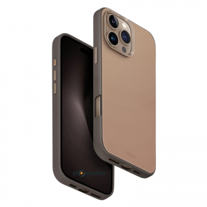 Ốp da iPhone 16 Pro Max UNIQ Dual Tone Natural Flint Grey chính hãng