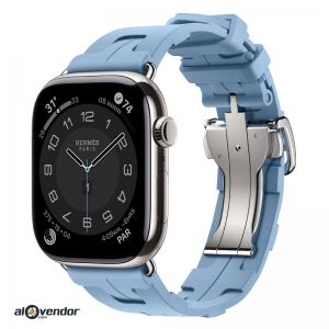 Apple Watch Hermès Series 11 46mm Bleu Pastel Kilim Single Tour