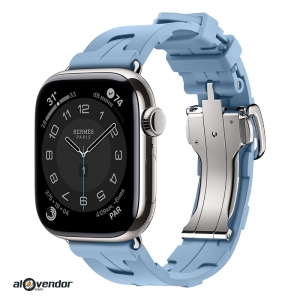 Apple Watch Hermès Series 11 42mm Bleu Pastel Kilim Single Tour
