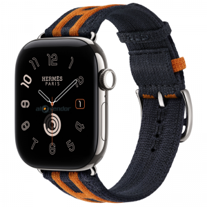 Apple Watch Hermès Series 12 46mm Silver Bleu Nuit Orange Rocabar Club