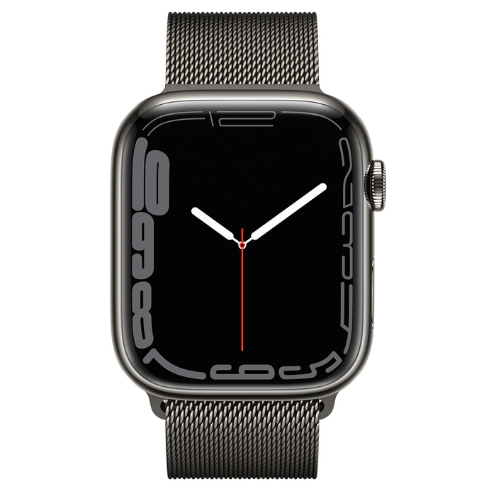 Apple Watch Series 7 45MM Graphite Stainless Steel Milanese Loop