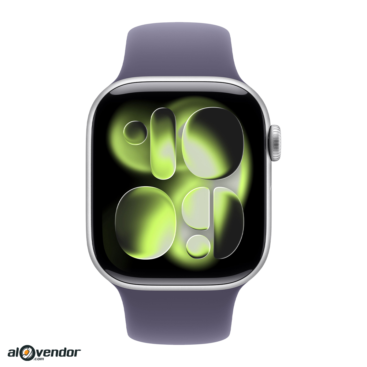 Apple Watch Series 11 42mm GPS Viền Silver Dây Cao Su Tím Khói