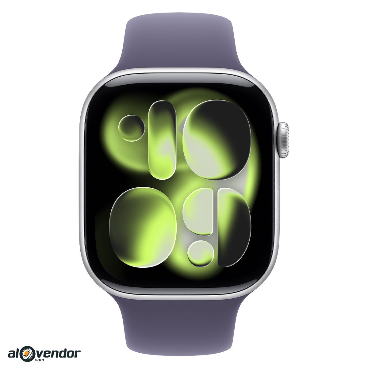 Apple Watch Series 11 46mm GPS Viền Silver Dây Cao Su Tím Khói